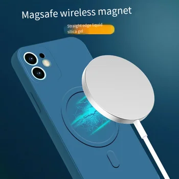 Tekući Silikon Magnetski Torbica za iPhone 12 Pro Max 11Pro X Xs Xr 7 8 Plus 13 Mini Bežični Punjač Magsafing Magnet Stražnji Poklopac