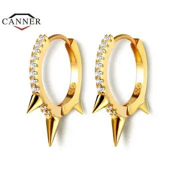 CANNER je Minimalistički Zlatna Boja 925 Sterling Srebra Sa Zakovicama Munja Zvijezda Naušnice-Prsten za Žene Cijele Naušnice Piercing Nakit