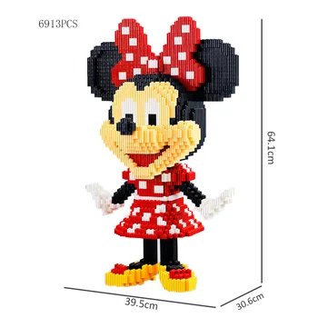 Disney ' s Mickey Mouse Gradivni Blokovi 64 cm Velike Veličine 3d Minnie Anime Figure Model Kawaii Skupština Cigle Igračke Za Djecu Poklon