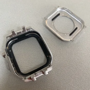 Kit varijanti Metalno Kućište + Gumeni Remen Za Apple Watch Series7 6 SE 5 4 3 2 45 mm 42 mm Remen od nehrđajućeg čelika s kukom i insignia 44 mm