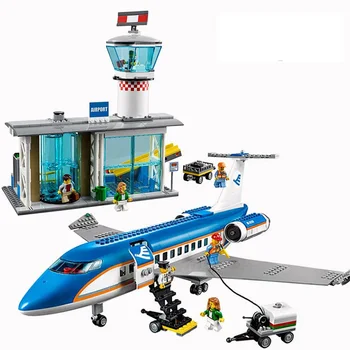 Avion Gradivni Blokovi Model je Kompatibilan 02043 Grad Serije Međunarodna Zračna luka Airbus Zrakoplov Cigle Igračke za Djecu Pokloni