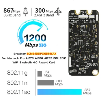 Bluetooth 4.0 i wifi kartica Airport Card za Macbook Pro A1278 A1286 2011 2012 Godine BCM94331PCIEBT4CAX