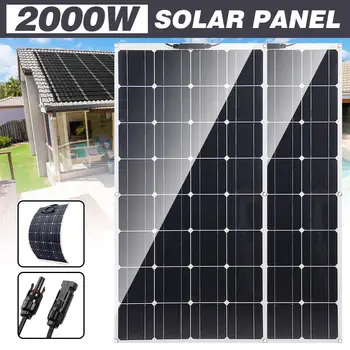 2000 W PAT Fleksibilni Solarni Panel Kit Kompletan Power Bank Ploča Generator Solarne Energije Sustava Punjač za Smartphone Kamp Vozila