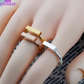 Jednostavan Tanak Kubni Bar Prst Prsten Žene Muškarci Nakit Od Nehrđajućeg Čelika Geometrijski Torbe Femme Poklone Prijateljstva