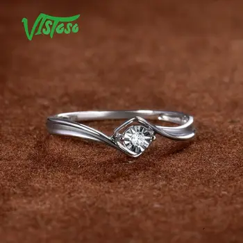 VISTOSO Zlatno Prstenje Za Žene Od Prave 14 Do 585 Prsten Od Bijelog Zlata Dijamant Pjenušava Obećanje Vjenčano Prstenje Godišnjicu Nakit