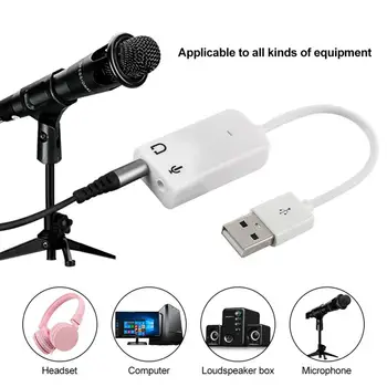 USB 2.0 Priključak od 3,5 mm, Vanjska Zvučna Kartica USB 3D Audio Slušalice Mikrofon Slušalice 7,1 Kanalni Adapter 5HV2 za Laptop