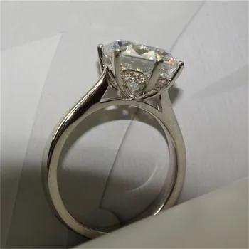 IOGOU Luksuzno Zaručnički Prsten s муассанитом 4ct Solitaire od 925 Sterling Srebra, Vjenčani dijamantni Prsten za Žene s Certifikatom GRA