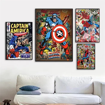 Superheroj Marvel Avengers Film Platnu Iron Man, Kapetan America HD Plakata i Grafika Zidni Likovna Slikarstvo Kućni Dekor