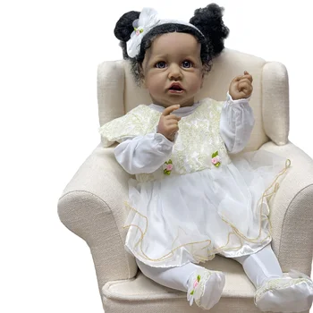 Afrička Lutka Saskia Reborn Baby Doll 20 inča Slatka Bebe Boneca Renascida Realno je Prava Meka Na Dodir