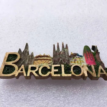 QIQIPP Španjolska Barcelona atrakcija zgrade trodimenzionalni krajolik turistički suvenir hladnjak modni pratećim poklon