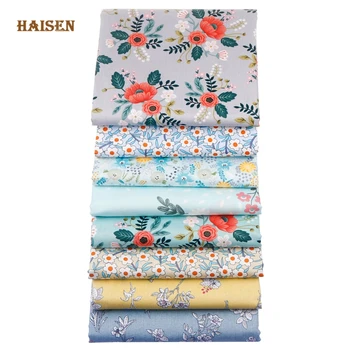 Haisen, 8 kom/pak., Pamučna tkanina od саржи s cvjetnim ispis, Patchwork tkanine za samostalno квилтинга, šivanje, vrtića i dječjih debele četvrtine, Materijal