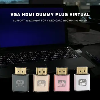 HDMI-kompatibilnu Virtualni Дисплейный Adapter 1.4 DDC EDID Dummy Plug Lock Grafička Kartica GPU Rig Emulator za Майнинга Bitcoin BTC Miner