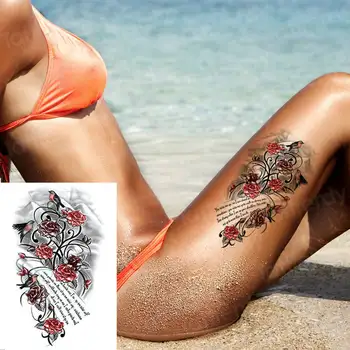 Privremena tetovaža naljepnica ljubav je ruža tetovaža dizajne za žene tetovaža sise seksi arapska body art tattoo bikini djevojka tetovaža je lažni vodootporna