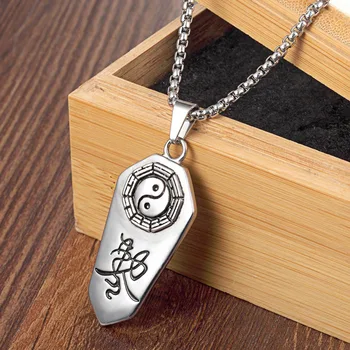 Taoizam Simbol Talisman Amulet Privjesak Lanca I Ogrlice Za Za Muškarce Lanca I Ogrlice Taoist Yin Yang Тайчи Simbol Amulet Privjesak Od Nehrđajućeg Čelika