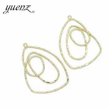 YuenZ 4 kom. funky geometrijski oblik KC Zlatne Boje, Modni Šarmantan Ženske Naušnice, Ogrlice, Privjesci od Legure za Izradu Nakita 59*40 mm W120
