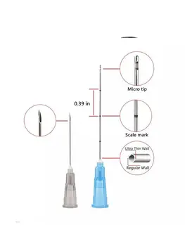 Mikro Kanile Injekcijska Mezo Nano Igla 18 G 21, G 22 G 23 G 25 G 27 G 30 G Mokraćnog kiselina Za Punjenje lica Tupa Igla Za Izbjeljivanje za uljepšavanje