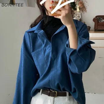 Bluza Ženska Moderan Dugi Rukav Jesen Elegantne Office Ženske Majice Modni Popularni Korejski Jednostavne Univerzalne Ženske Košulje Ins