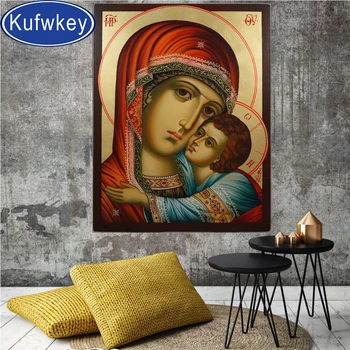 Vjerska Djevica Marija 5d diy diamond slika vez križ pun trg/okrugli diamond vez mozaik religija kućni dekor