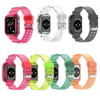Proziran Remen za Apple Sport Watch Series 6 SE 5 4 3 2 Prozirni Silikon Remen za iwatch Remen 40 mm 44 mm 42 mm 38 mm