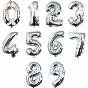 1 Kom 16 32 inča Broj Balon Zlato Srebro Sobi Aluminijske Folije Baloni Pribor Sretan Rođendan College Vjenčanje