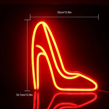 Wanxing Led svjetlo Neonski Znak Cipele Na Visoku Petu Kruna Za Djevojke Za Žene Neonski Svjetlo Zid Umjetnost Za Sobu Home Dekor USB Prekidač Bar Večernjih Lampa