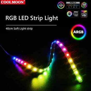 COOLMOON PC RGB Trake Led Svjetla za matičnu ploču sa 4-pinskim RGB/5v ARGB Naslovom Računalni Korpus DIY Rasvjeta 40 cm RGB Ukras