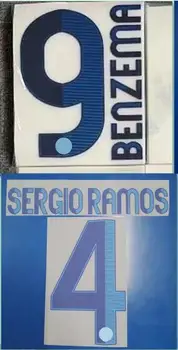 Super Retro 2012 2013 plava Benzema Sergio Ramos Озил slova s brojevima, ikone s нашивками vruće žigosanje