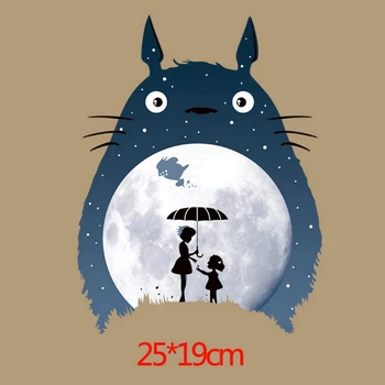 Crtani film Totoro Krpa Željeza na Prijenos Mjesec Zakrpe za Odjeću DIY majica Oblog prijenos topline u kombinaciji Vinil Naljepnice topline pritisnite