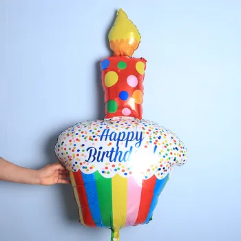 Veliki Balon Na Rođendanski Poklon Torta Svijeća U Strip Grašak Ukras Žurka Povodom Rođenja Sastav Aluminijska Folija Balon Igračka