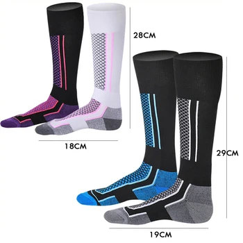 1 Par Zimskih Toplim Obložen Ski Čarape, Debele Sportske Planinarske Prozračna Čarapa Za Žene I Muškarce, Zimske Sportske Čarape Za Putovanja, Unisex