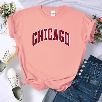 Američki Grad Chicago Majice Za Žene Svakodnevno Kreativnost Kratkih Rukava Ulica Ljetna Majica Odijela Modne Meke Znoj Branded T-Shirt