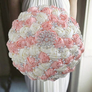 Pink Vjenčanje Buket Svadbeni Broš Buket Cvijeća Za Mladenku