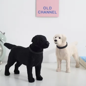 Mini Labrador Simulacija Pas Model Štene Toy Doll Figurica Ukras Kuće Stolić Unutarnji Paul Životinja