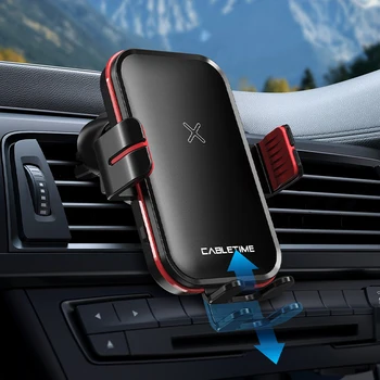 CABLETIME 15 W Auto Držač Telefona Bežični Punjač za Pričvršćivanje na oduška Auto Bežični Brzi Punjač za iPhone Xiaomi C392