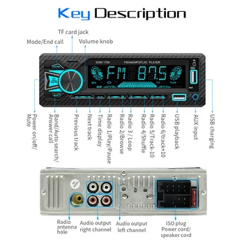 1 Din Auto Stereo Multimedijalni Auto Stereo Bluetooth 5.1 USB Audio Reprodukcija, AM/FM Ekvilajzer Daljinski MP3 player za Auto Radio IC TF/AUX Priključak