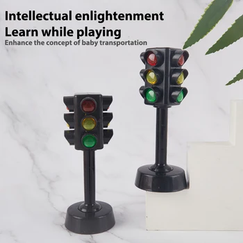 2 KOMADA Mini Prometni Znakovi, Prometni Svjetlosni Blok sa Zvukom LED Dječje Sigurnosti djeca Obrazovne Igračke su Idealne Poklone