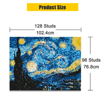 Van Gogh DIY Pop Pixel Art Zvjezdana Noć Mozaik Slikarstvo Gradivni Blokovi Diamond Постимпрессионизм Ukrasiti MOC Set Igračaka Poklon
