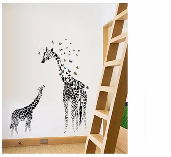 Žirafa Leptir Naljepnica Na Zidu TV Pozadina Ukras DIY Zidni Plakat Home Dekor Spavaća soba Za Djecu Zidni Natpis Pakiranje Kante
