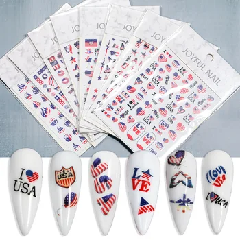 1 Kom. 3D Naljepnica za Dizajn noktiju Američki Dan Nezavisnosti Nacionalni Dan Zastava Pismo Element DIY Dizajn Noktiju Pribor Nakit