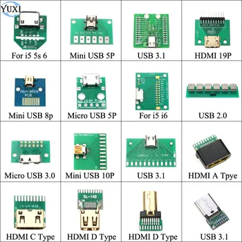 YuXi Micro Mini USB 2.0 3.0 B Ženski Konektor USB 3.1 Type-C HDMI kompatibilan Sučelje DIP PCB Pretvarač Adapter Pregrada Naknada
