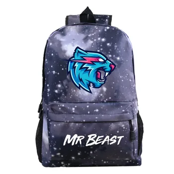 Mr Beast Školski ruksak na Rame Mochila za Dječake I Djevojčice Mlade Mr Beast Ruksak s patentnim zatvaračem i Mačka Studentski Ruksak Torba za Laptop