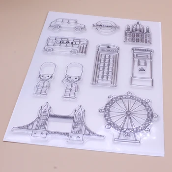 Alinacutle Prozirne Marke London Bridge Phonebooth Album Za Scrapbooking Papir Obrta Gume, Prozirni Silikon Pečati
