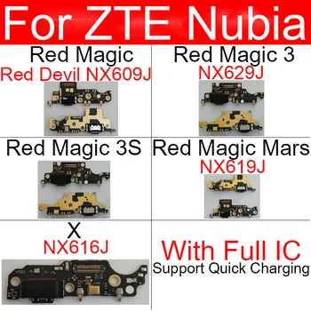 USB Punjenje Naknada Za ZTE Nubia Red Magic 3 3S Mars X NX616J NX619J NX629J Red Devil NX609J Usb Punjač priključne Stanice rezervni Dijelovi Za Popravak