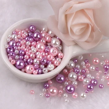 150 kom. Šarene ABS Imitacija Bisera Mix 3-8 mm Okrugle Perle s Rupama DIY Narukvice Privjesci Ogrlica Perle za Izradu Nakita