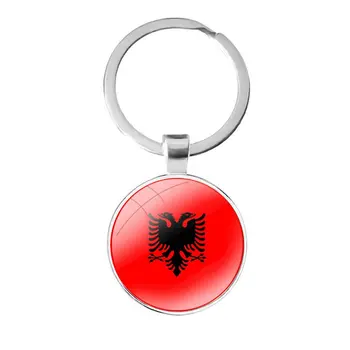 Makedonija, Albanija, Rusija, zastavu, Amblem, grb, stakleni privjesak sa кабошоном, privjesak za ključeve, privjesci za ključeve, Pokloni