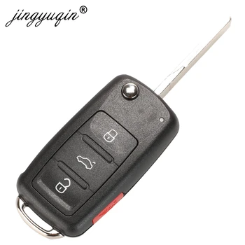 Jingyuqin 4 Gumba 020AD Torbica za daljinski ključ Odgovara za VW Caddy Eos Golf Jetta Buba Polo Up Tiguan Touran 5K0837202AD