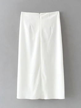 2021 vintage bijela suknja midi ženska dugačka suknja svakodnevni Odvojeni vilica munje crna suknja korejski moderna ženska odjeća