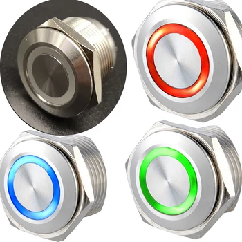 16 mm Instant tri boje (CRVENA/ZELENA/PLAVA) Ring led metalni električni tipku prekidač reset