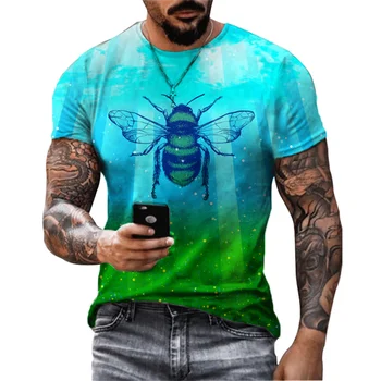 2022 Ljetna Moda Životinja Casual Muške Ulica Personalizirane majica sa po cijeloj površini Pčele, Ulica Muška Dizajniranju Majica Kratkih Rukava