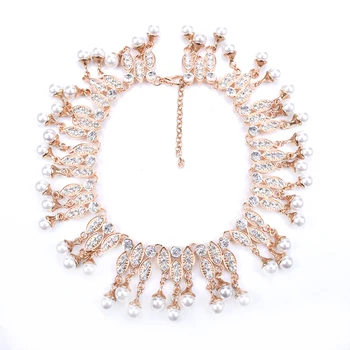 POENA & PGG Nova moda imitacija bisera Nakit ovratnik luksuzni ogrlica kristal kićanka izjava lanca i ogrlice